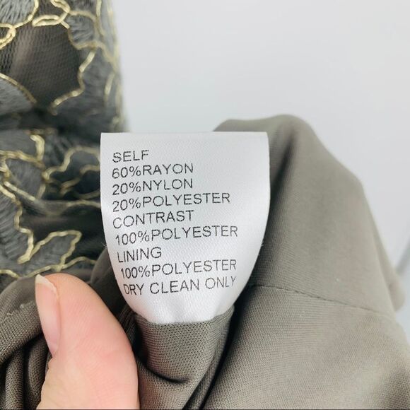 Tadashi Shoji Dress Metallic‎ Lace Sz 10 - Picture 8 of 9